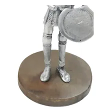 Dom Quixote Prata Grande Em Alumínio Base Madeira Estatueta Cor Dourado-escuro Foto mini 4
