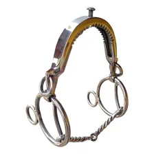 Doma Cortadeira Freio Bridão Argolão Inox Cavalo Foto mini 1