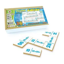 Dominó Adição Estojo Brinquedo Infantil Educativo 28peças Foto  mini 1