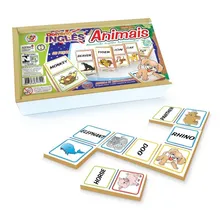 Dominó Educativo Animais Em Inglês Estojo Brinquedo Infantil Foto mini 2