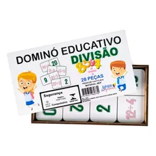 Dominó Educativo Pedagógico Matemático Divisão 28 Peças Mdf Foto mini 1