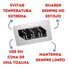 Dominó Grosso Profissional Jumbo Resistente Peça Preta Foto mini 4