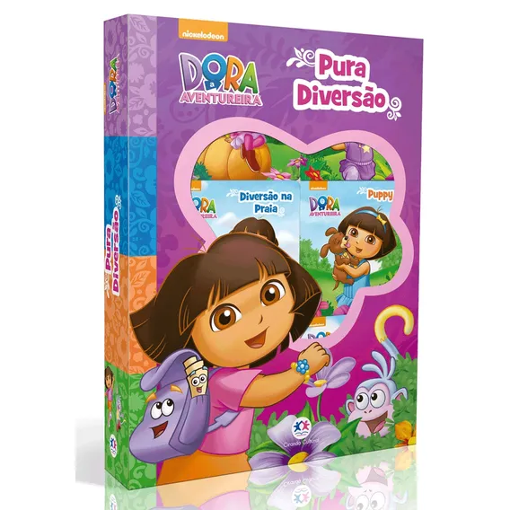 Dora, a Aventureira - Pura diversão, de Cultural, Ciranda. Box com janela com 6 Editorial Ciranda Cultural Editora E Distribuidora Ltda., capa dura em português, 2016 Foto 1