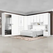 Dormitório Completo Georgia Ja Branco Para Cama Box 1,38m Foto mini  2