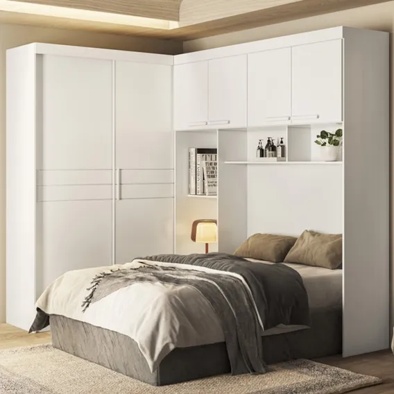 Dormitorio Modulado Casal 6 Portas Fl0270 Branco Moval Foto 1