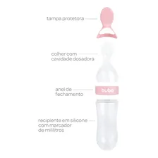 Dosador De Silicone Para Papinha Bebê 6m+ Buba Cor Rosa-claro Foto mini  3