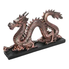 Dragão Chinês Estátua Estatueta Decoração Dourada Ou Prata Cor Bronze Foto mini 3