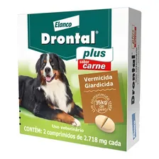 Drontal Plus CĂŁes Sabor Carne 35kg - Caixa 2 Comprimidos Foto mini 1