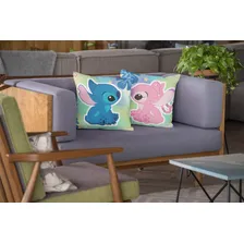 Duas Almofadas 30cm Lilo Stitch E Angel Rosa E Azul Cor Rosa-claro Foto mini 2