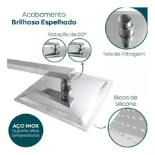 Ducha Chuveiro 25x25 Inox Slim Quadrado Braço 40cm Foto mini 3