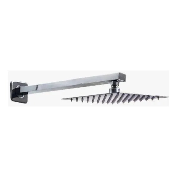 Ducha Chuveiro 25x25 Inox Slim Quadrado Braço 40cm Foto 1