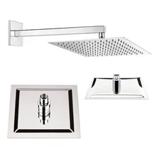 Ducha Chuveiro Inox Braço Quadrado Slim 20cm Banheiro Foto mini  2