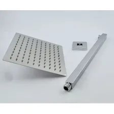 Ducha Chuveiro Slim 20x20 Cm Inox + Braço 40cm Foto mini 3