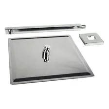 Ducha Chuveiro Slim 20x20 Cm Inox + Braço 40cm Foto mini 4