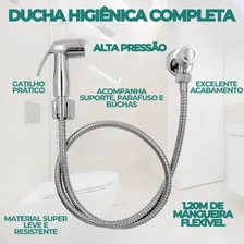 Ducha Higiênica Completa Com Gatilho Cromado Para Banheiro Foto mini 2