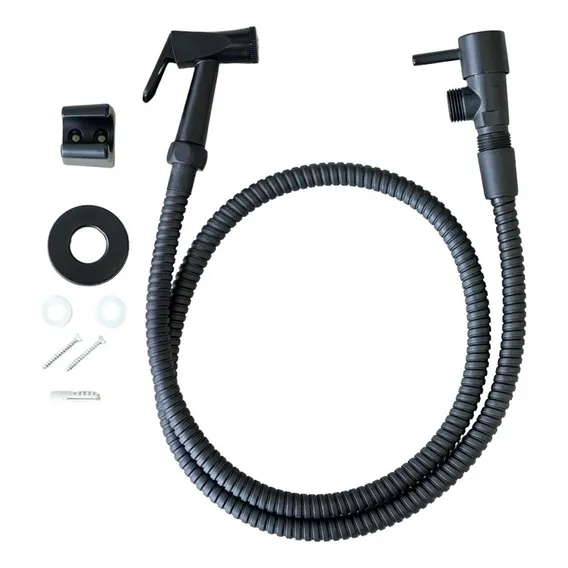 Ducha Higiênica Metal Black Gatilho Suporte Completo Foto 1