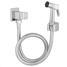 Ducha Higiênica Quadrada Completa 100% Em Metal Cromado Ducha Metal Cromada Luxo Ducha Quadrada Life Metais Foto mini 1