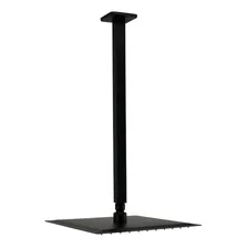 Ducha Inox 304 Slim 25x25 Preto Com Braço Suporte Teto 40 Cm Acabamento Fosco Foto mini 4