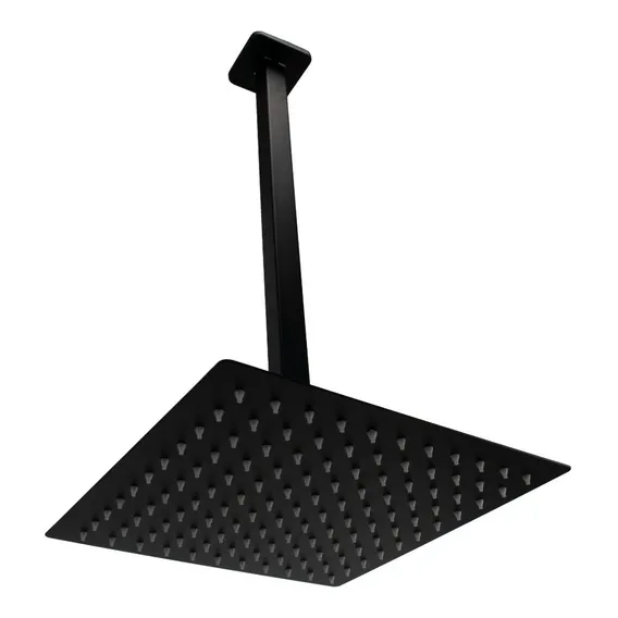 Ducha Inox 304 Slim 25x25 Preto Com Braço Suporte Teto 40 Cm Acabamento Fosco Foto 1