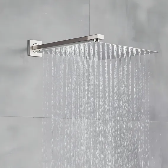 Ducha Quadrada Em Inox Cromado 20x20 - Braço 38 Cm Foto 1
