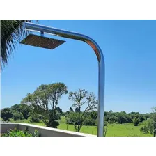 Ducha Sodramar Tubular C/ Chuveiro 25x25cm Aço Inox Acabamento Cromado Cor Prateado Foto mini 4