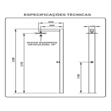 Ducha Square Em Aço Inox Sodramar Cor Polido Foto mini 3