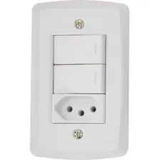Duplo Simples + Tomada 20a Branco 4x2 Tramontina Lux2 Foto mini 1