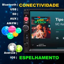 Dvd 2 Din Multimidia Bluetooth Usb Sd Tela 7 Hd Espelhamento Foto mini 2