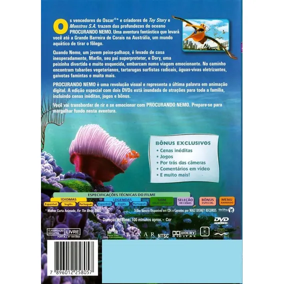 Dvd Disney Pixar - Procurando Nemo Foto 1