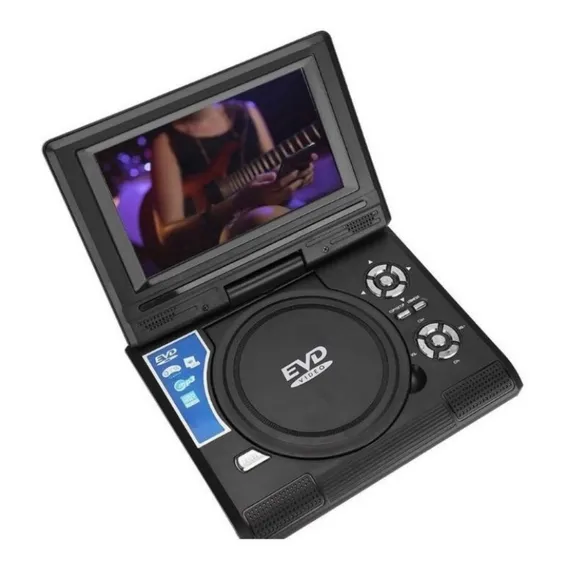 Dvd Player Portátil Tela 9.8 Pol Automotivo Tela Rotativa Cor Preto Foto 1