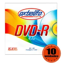 Dvd-r Extralife 4,7gb Kit Especial 10 Unidades Lacrados Foto  mini 1