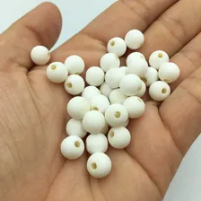 E-NVK Bolinha Emborrachada Miçanga Micanga Missanga Misanga pérola emborrachada 8mm branca branco preto preta cinza escuro chumbo - Branco - 1000 - 8 mm - 8 mm - 250 g Foto mini  2