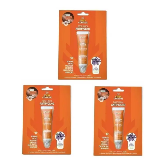 Easy Care Combat Dose Única Antipiolho 15ml (kit C/ 03un) Foto 1
