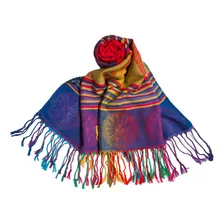 Echarpe Lenço Pashmina Seda Indiano Cachecol Xale Estampado Cor Vermelho Foto mini  3