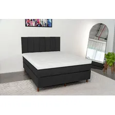 Eco New Colchões colchão magnético King 1,93m e 2,03m massageador cromoterapia energia bio quântica infravermelho antigGermes mais cama box cor preto Foto mini  2