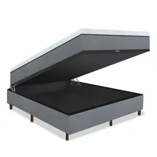Eco New Colchões Linha Luxo Colchão magnético Casal 1,38m e 1,88m infra anti germes mais cama box baú cor Cinza Foto mini 1