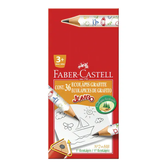 Ecolápis Grafite Faber Castell Jumbo - 36 Un Foto 1