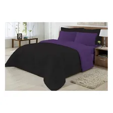 Edredom Casal Malha 100% ALG Antialérgico Preto/roxo Foto mini  2