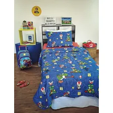 Edredom Infantil Solteiro Super Mário Licenciado Lepper Foto mini 1