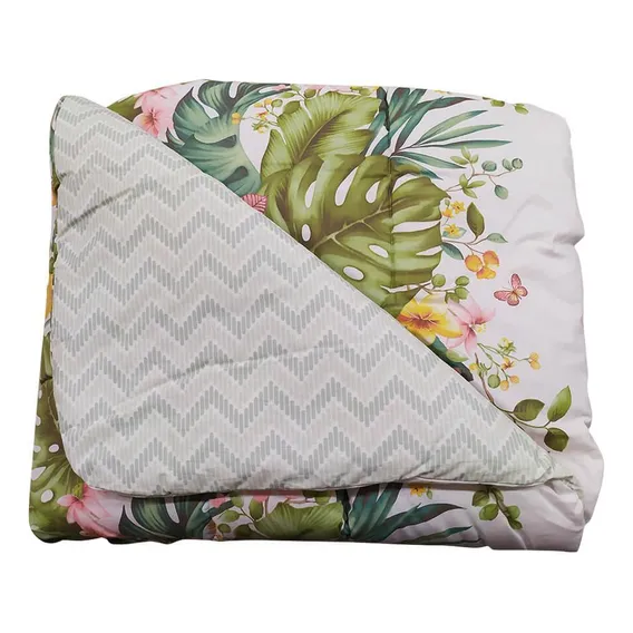 Edredom Queen 180 Fios Estampado - Andreza Foliage Foto 1
