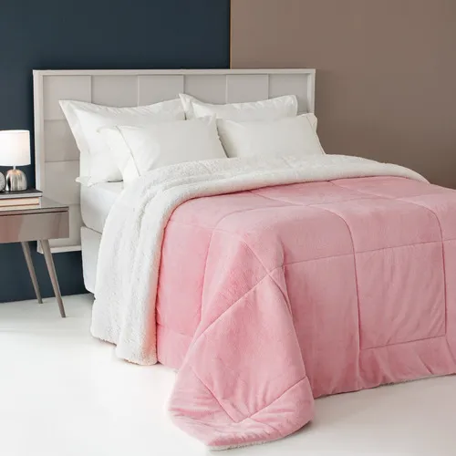 Edredom Sherpa Casal Queen Plush Coberdrom Pele De Carneiro Foto 1