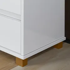 EJ M贸veis Mesa De Cabeceira Mini C么moda Criado 3 Gavetas Ej Branco MDF/MDP Foto mini 4