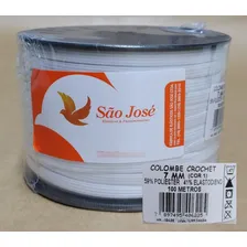 Elástico Chato Colombe Crochet São José - Rolo 7mm X 100m Cor Branco Desenho do tecido Elastico Chato 7mm Foto  mini 1