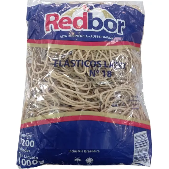 Elástico De Dinheiro Em Látex 1000g Num 18 Red Bor Foto 1