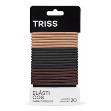 Elásticos Para Cabelo Triss TRISS CONJUNTO DE ELASTICOS PARA CABELO EM NAILON CORES PRETO, MARROM E BEGE CONTENDO 20 UNIDADES Foto  mini 1