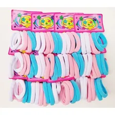 Elásticos Rabico Xuxinha Tipo Meia Para Cabelo C/72 Atacado Cor Azul, Rosa e Branco Foto mini 1