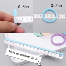 Elásticos Rabico Xuxinha Tipo Meia Para Cabelo C/72 Atacado Cor Azul, Rosa e Branco Foto mini 2
