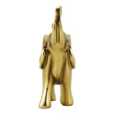 Elefante Dourado Decorativo Resina 17 Cm Foto mini 4