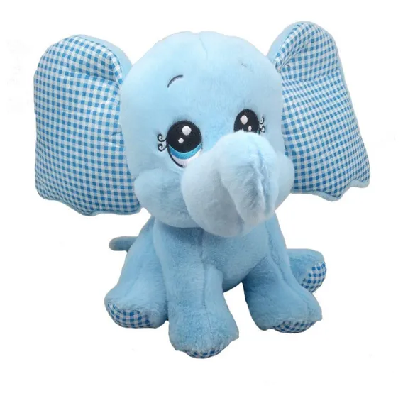 Elefante Pelúcia Azul 28 Cm Altura Foto 1