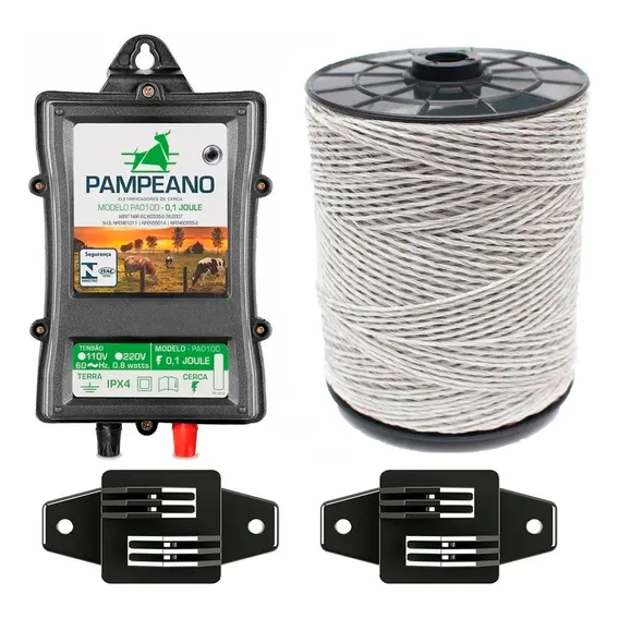 Eletrificador Cerca Eletrica + Kit Isolador W 500 Metros Fio Cor Preto Foto 1